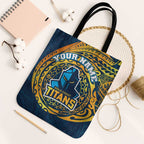 Personalized Gold Coast Titans Tote Bag Polynesian Tribal Chest and Sleeve Tattoo