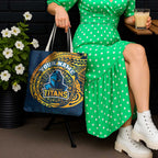 Personalized Gold Coast Titans Tote Bag Polynesian Tribal Chest and Sleeve Tattoo