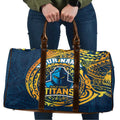 Personalized Gold Coast Titans Travel Bag Polynesian Tribal Chest and Sleeve Tattoo