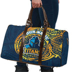 Personalized Gold Coast Titans Travel Bag Polynesian Tribal Chest and Sleeve Tattoo