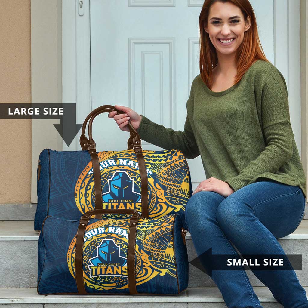 Personalized Gold Coast Titans Travel Bag Polynesian Tribal Chest and Sleeve Tattoo