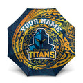 Personalized Gold Coast Titans Umbrella Polynesian Tribal Chest and Sleeve Tattoo