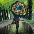 Personalized Gold Coast Titans Umbrella Polynesian Tribal Chest and Sleeve Tattoo