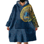 Personalized Gold Coast Titans Wearable Blanket Hoodie Polynesian Tribal Chest and Sleeve Tattoo