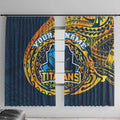 Personalized Gold Coast Titans Window Curtain Polynesian Tribal Chest and Sleeve Tattoo