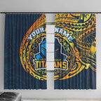 Personalized Gold Coast Titans Window Curtain Polynesian Tribal Chest and Sleeve Tattoo