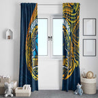 Personalized Gold Coast Titans Window Curtain Polynesian Tribal Chest and Sleeve Tattoo