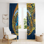 Personalized Gold Coast Titans Window Curtain Polynesian Tribal Chest and Sleeve Tattoo