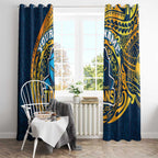 Personalized Gold Coast Titans Window Curtain Polynesian Tribal Chest and Sleeve Tattoo