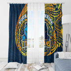 Personalized Gold Coast Titans Window Curtain Polynesian Tribal Chest and Sleeve Tattoo