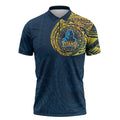 Personalized Gold Coast Titans Zipper Polo Shirt Polynesian Tribal Chest and Sleeve Tattoo