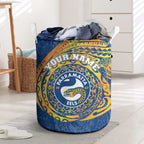 Personalized Parramatta Eels Laundry Basket Polynesian Tribal Chest and Sleeve Tattoo