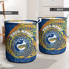 Personalized Parramatta Eels Laundry Basket Polynesian Tribal Chest and Sleeve Tattoo
