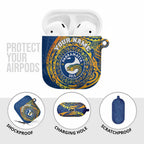 Personalized Parramatta Eels AirPods Case Polynesian Tribal Chest and Sleeve Tattoo