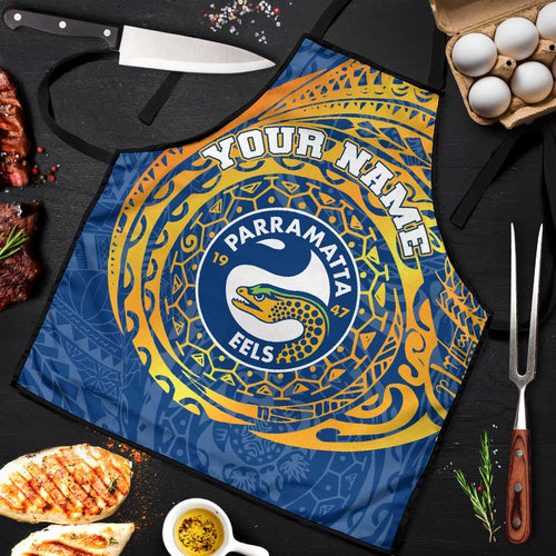 Personalized Parramatta Eels Apron Polynesian Tribal Chest and Sleeve Tattoo