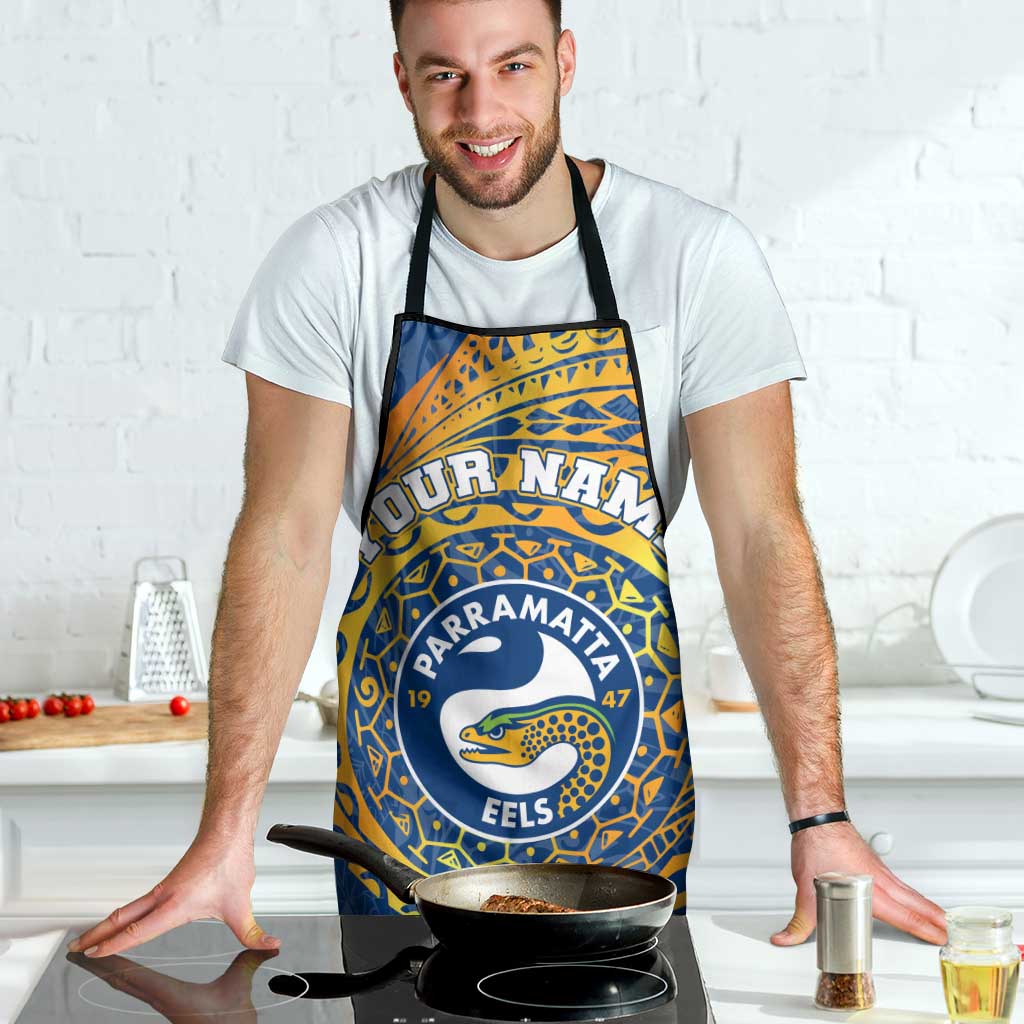 Personalized Parramatta Eels Apron Polynesian Tribal Chest and Sleeve Tattoo