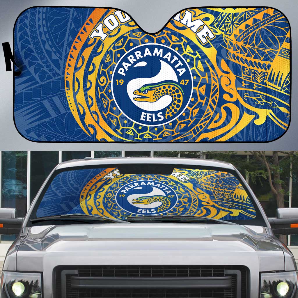 Personalized Parramatta Eels Auto Sun Shade Polynesian Tribal Chest and Sleeve Tattoo