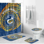 Personalized Parramatta Eels Bathroom Set Polynesian Tribal Chest and Sleeve Tattoo