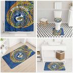 Personalized Parramatta Eels Bathroom Set Polynesian Tribal Chest and Sleeve Tattoo