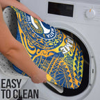 Personalized Parramatta Eels Bathroom Set Polynesian Tribal Chest and Sleeve Tattoo