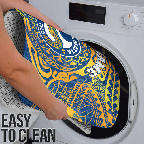 Personalized Parramatta Eels Bathroom Set Polynesian Tribal Chest and Sleeve Tattoo