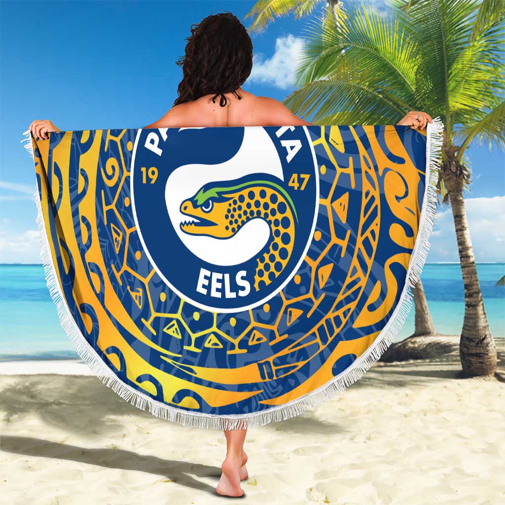 Personalized Parramatta Eels Beach Blanket Polynesian Tribal Chest and Sleeve Tattoo