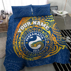 Personalized Parramatta Eels Bedding Set Polynesian Tribal Chest and Sleeve Tattoo