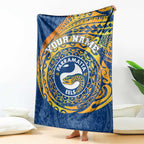 Personalized Parramatta Eels Blanket Polynesian Tribal Chest and Sleeve Tattoo
