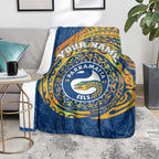 Personalized Parramatta Eels Blanket Polynesian Tribal Chest and Sleeve Tattoo