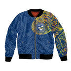 Personalized Parramatta Eels Bomber Jacket Polynesian Tribal Chest and Sleeve Tattoo