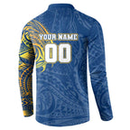 Personalized Parramatta Eels Button Sweatshirt Polynesian Tribal Chest and Sleeve Tattoo
