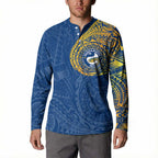 Personalized Parramatta Eels Button Sweatshirt Polynesian Tribal Chest and Sleeve Tattoo
