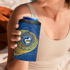 Personalized Parramatta Eels 4 in 1 Can Cooler Tumbler Polynesian Tribal Chest and Sleeve Tattoo