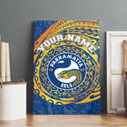 Personalized Parramatta Eels Canvas Wall Art Polynesian Tribal Chest and Sleeve Tattoo
