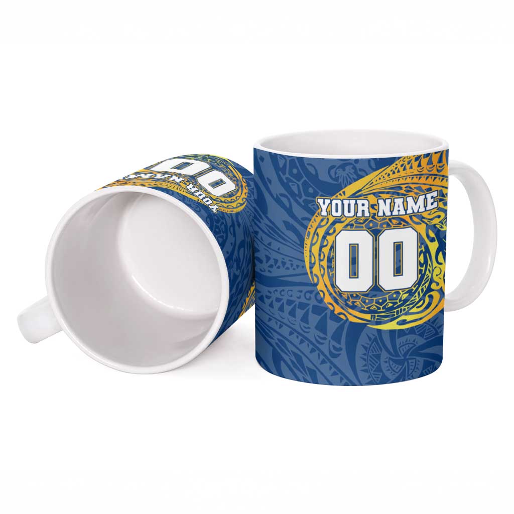 Personalized Parramatta Eels Ceramic Mug Polynesian Tribal Chest and Sleeve Tattoo