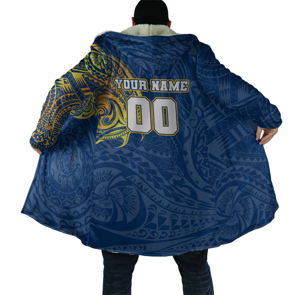 Personalized Parramatta Eels Cloak Polynesian Tribal Chest and Sleeve Tattoo
