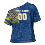Personalized Parramatta Eels Cross Shoulder Shirt Polynesian Tribal Chest and Sleeve Tattoo