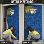 Personalized Parramatta Eels Door Cover Polynesian Tribal Chest and Sleeve Tattoo