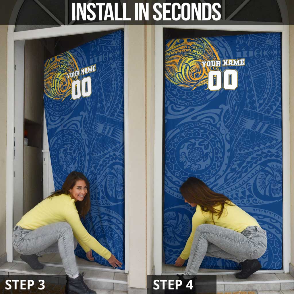 Personalized Parramatta Eels Door Cover Polynesian Tribal Chest and Sleeve Tattoo