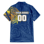 Personalized Parramatta Eels Family Matching Long Sleeve Bodycon Dress and Hawaiian Shirt Polynesian Tribal Chest and Sleeve Tattoo