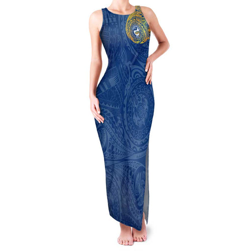 Personalized Parramatta Eels Family Matching Tank Maxi Dress and Hawaiian Shirt Polynesian Tribal Chest and Sleeve Tattoo