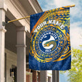 Personalized Parramatta Eels Garden Flag Polynesian Tribal Chest and Sleeve Tattoo
