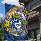 Personalized Parramatta Eels Garden Flag Polynesian Tribal Chest and Sleeve Tattoo