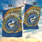 Personalized Parramatta Eels Garden Flag Polynesian Tribal Chest and Sleeve Tattoo