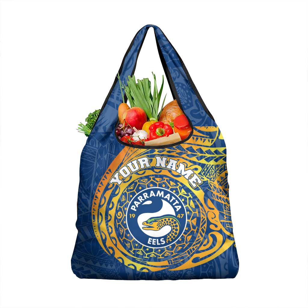 Personalized Parramatta Eels Grocery Bag Polynesian Tribal Chest and Sleeve Tattoo