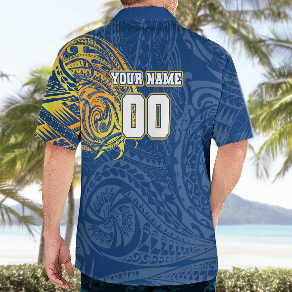 Personalized Parramatta Eels Hawaiian Shirt Polynesian Tribal Chest and Sleeve Tattoo
