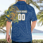 Personalized Parramatta Eels Hawaiian Shirt Polynesian Tribal Chest and Sleeve Tattoo