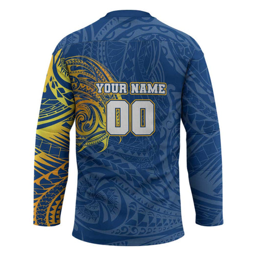 Personalized Parramatta Eels Hockey Jersey Polynesian Tribal Chest and Sleeve Tattoo