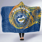 Personalized Parramatta Eels Hooded Blanket Polynesian Tribal Chest and Sleeve Tattoo