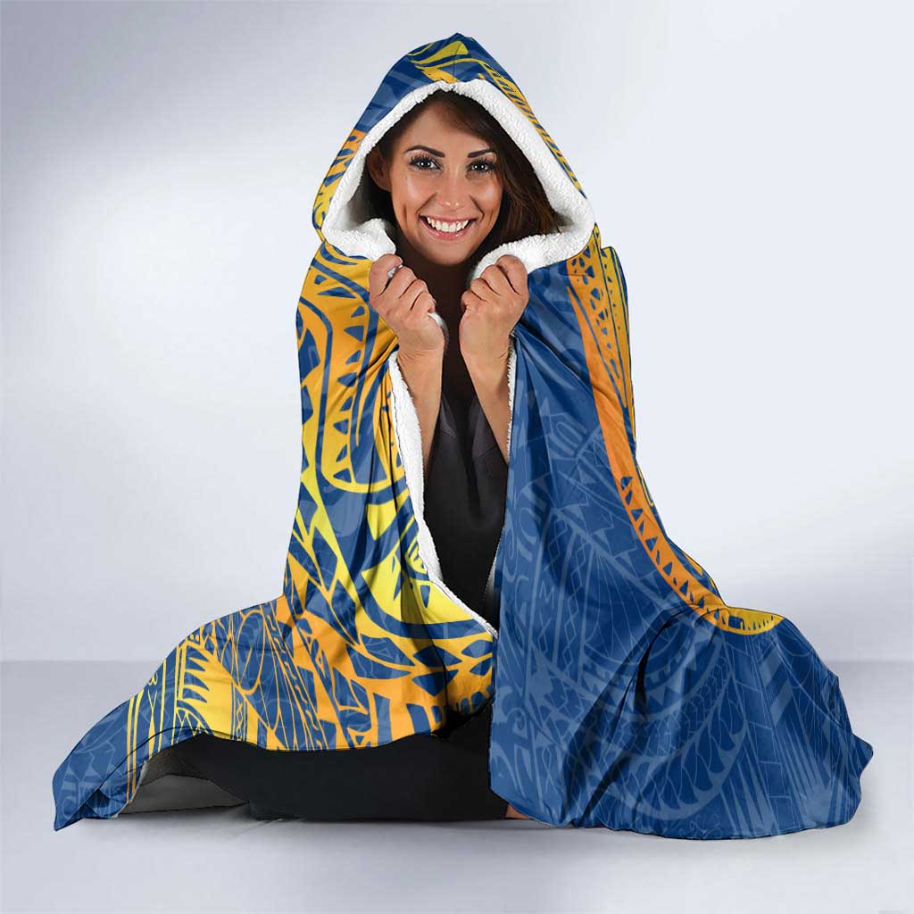 Personalized Parramatta Eels Hooded Blanket Polynesian Tribal Chest and Sleeve Tattoo